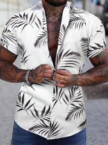 Manfinity RSRT Áo sơ mi Nam Nút phía trước Nhiệt đới Boho - trắng - Xem 1
