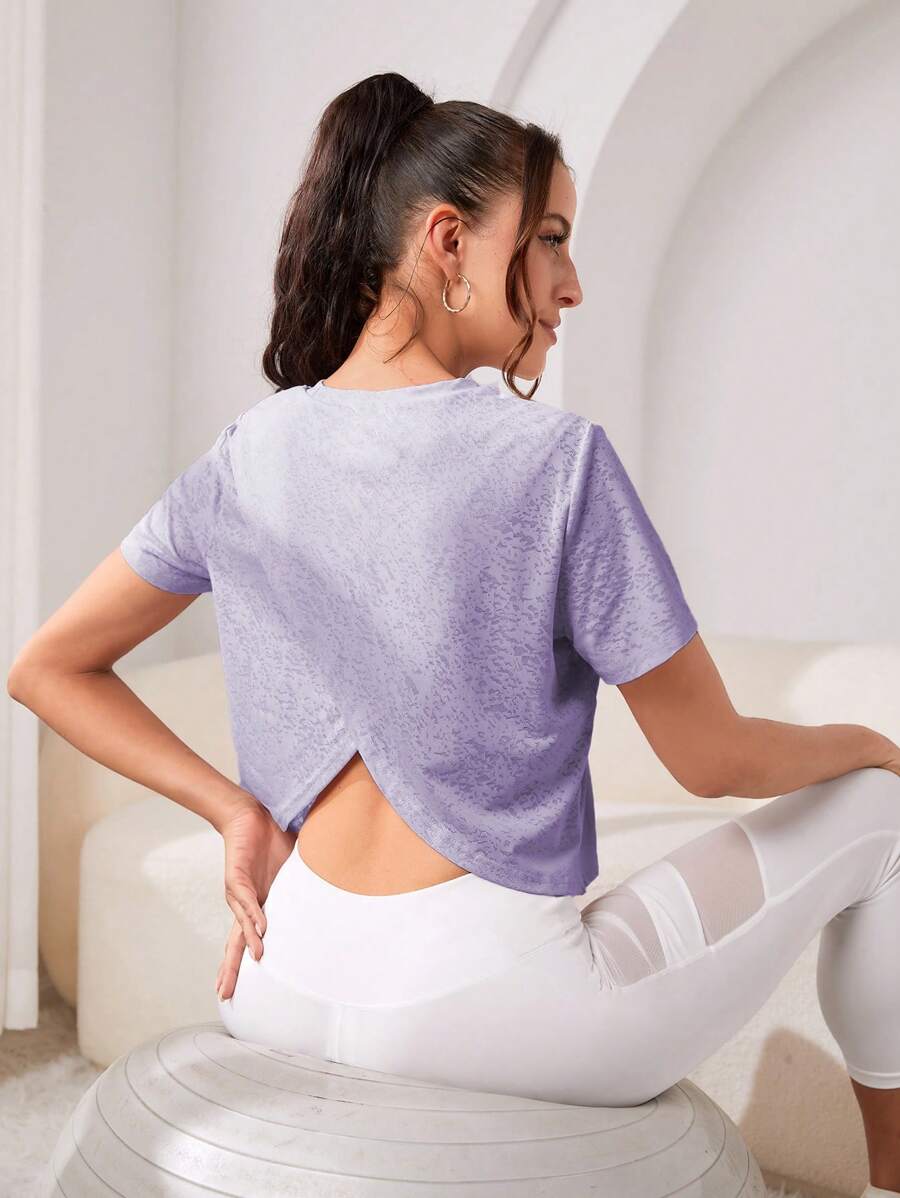 Easithlete 圍裹後運動T恤 - 紫丁香色 - 查看 1