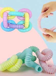 3/6/12/24pcs Set Macaron Color Stretchy Mesh Anxiety Relief Toys, Random Color, Creative Toy For Teens - Multicolor - View 3