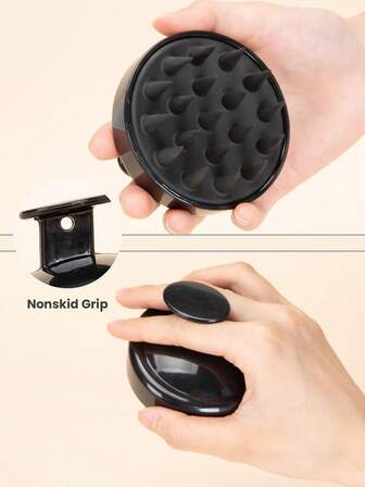 1 st Scalp Massager Shampoo Scrubber med mjuk silikonborst för hår, våt och torr användning, väska, organisering, förvaring, hårspännen