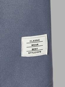 Manfinity VCAY Men Letter Patched Detail Curved Hem Tee