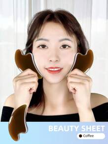2 tấm Polyresin Facial Gua Sha Board - Cà phê nâu - Xem 2