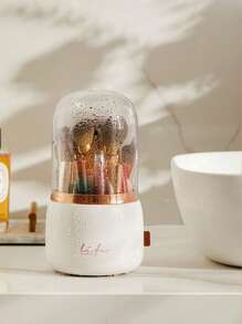 Hộp lưu trữ cọ trang điểm đồ họa 1 cái - trắng - Xem 4