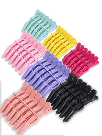 Salon Hairdressing Sliced Crocodile Clips 6 Abs Material Fashionable Crocodile Shape Hair Clips Barber Shop, Hair Tools, Hair Products And Accessories For Barber Salon Beauty Back To School, Travel Holiday Essentials, Hair Accessories For Women, Slick Back Brush, Hair Dryer, Hair, Barber, Edge Brush, Styling Brush, Hair Dryer, Hair Stuff