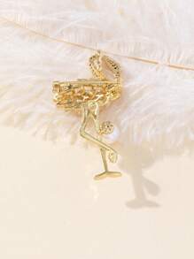 Rhinestone Decor Thiết kế Flamingo Trâm - Vàng - Xem 2