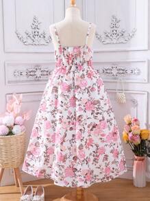 SHEIN Vestido Cami Estampado Floral Para Garotas Adolescentes