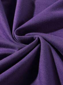 Manfinity Roghcode Loose Fit Men's Slogan Graphic Drop Shoulder T-Shirt - Violet Purple - View 3