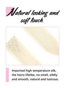 Synthetic Hair Extensions, Hair Extensions Clip In 22" Straight Hair Pieces,7 Pcs/Set 16 Clips Long Straight Hairpieces Clip On Hair Extension - Beige - View 3