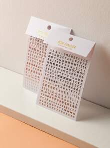 2 张字母图案美甲贴纸 DIY 指甲饰品 指甲宝石 美甲用品 - 彩色 - 查看 5