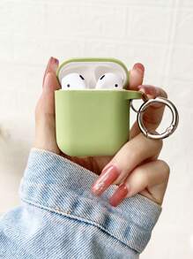 Funda de silicona unicolor complatible con Airpods - Verde - Ver 1