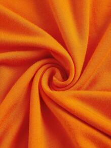 SHEIN Privé Solid Cami Bodycon Dress - Orange - View 5