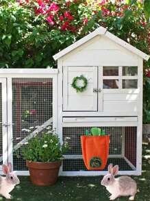 1pc Carrot Design Rabbit Feeding Bag For Small Animal For Food Feeding - Orange - View 1