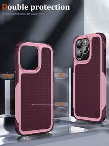 Iphone 16 粉色拼色 PC 防摔手机壳 兼容 iPhone 15/15Pro/15Plus/15Promax - 粉色 - 查看 7