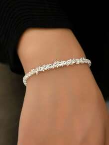 1pc Minimalist Design Adjustable Crystal Claw Chain Bracelet For Women