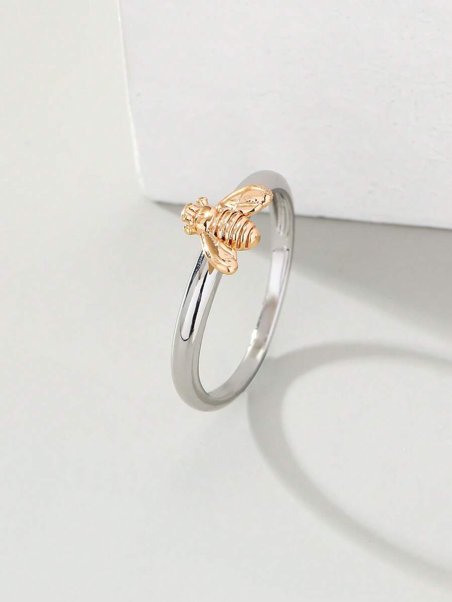 1 nhẫn trang trí hình ong thời trang dành cho nữ để trang trí hàng ngày - Bạc - Xem 1