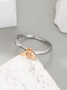 1 nhẫn trang trí hình ong thời trang dành cho nữ để trang trí hàng ngày - Bạc - Xem 2