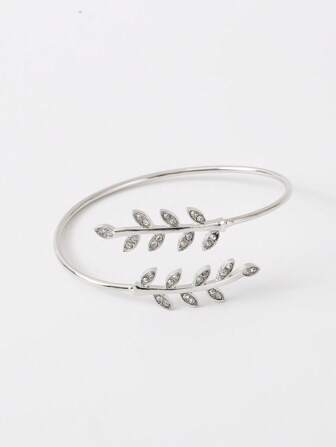 水鑽樹葉設計圍裹手鐲