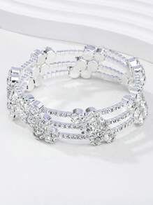 Vòng tay trang trí rhinestone - Bạc - Xem 1