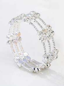 Vòng tay trang trí rhinestone - Bạc - Xem 2