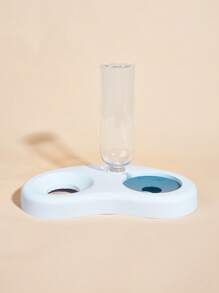 1个塑料新月形自动宠物喂食器兼饮水碗，适用于猫狗 - 彩色 - 查看 2