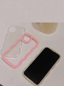 Clear Wavy Frame Phone Case - Purple - View 3