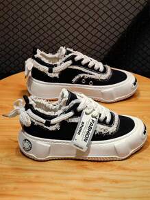 1 đôi Nam Giải trí Đen & Trắng Khối màu Giày thể thao - màu đen - Xem 1