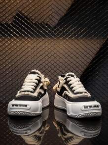 1 đôi Nam Giải trí Đen & Trắng Khối màu Giày thể thao - màu đen - Xem 2