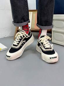 1 đôi Nam Giải trí Đen & Trắng Khối màu Giày thể thao - màu đen - Xem 3