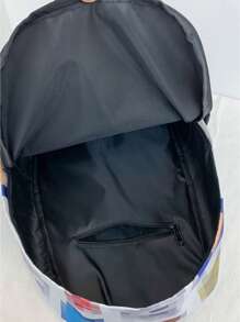 馬賽克圖案休閒背包拉鍊中等適用於學校 - 彩色 - 查看 4