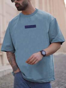 Manfinity Homme Áo thun & Áo lót Nam Khối Màu Giải trí - Màu xanh bụi bặm - Xem 1