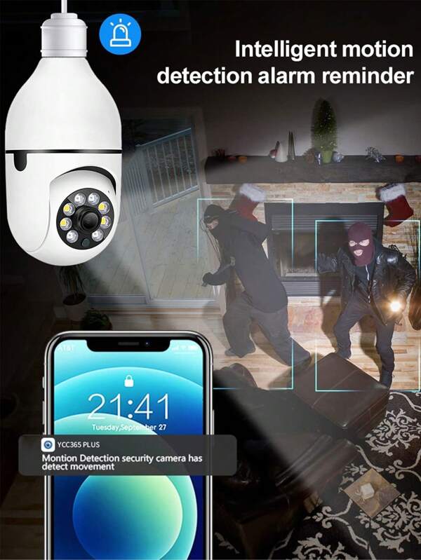 1pc White Surveillance Camera, Simple WiFi Motion Detection Automatic