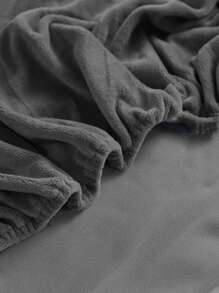 3pcs Solid Fitted Sheet Set, 1pc Fitted Sheet And 2pcs Pillow Case, Pillow Insert Not Include, Dark Grey Fabric Bed Sheet Set, For Bedroom - Dark Grey - View 4