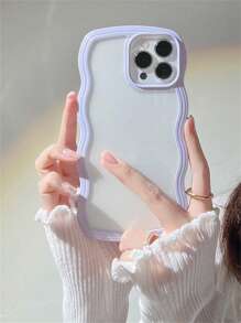 Clear Wavy Frame Phone Case - Purple - View 2