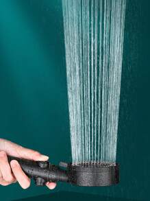 1入組可調節淋浴噴頭黑色5模式高壓花灑