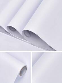 1張厚白色砂礫自粘式牆紙,防水和防污染,適用於房間裝飾、櫥櫃和檯面 - 白色 - 查看 2