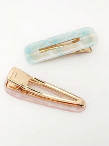 2pcs Women Graphic Geometric Design Fashionable Hair Clip For Daily Life