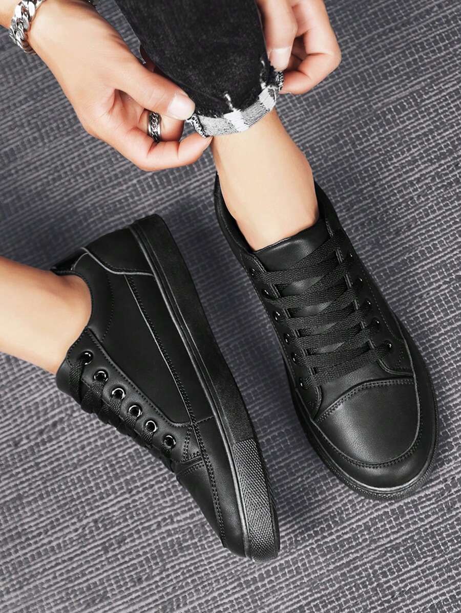 desportivo Sapatos de skate para frente com cadarço Tênis - Preto - Ver 1