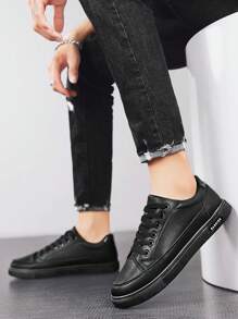 desportivo Sapatos de skate para frente com cadarço Tênis - Preto - Ver 3