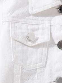 Baby Flap Pocket Denim Jacket - White - View 6