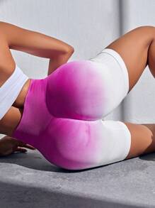 Easithlete Ombre Wideband Waist Sports Shorts - Multicolor - View 1