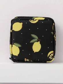 女用衛生棉袋收納迷你化妝包收納袋女化妝袋衛生棉條包大容量防水，女孩卡通生理期衛生棉條收納袋衛生巾墊化妝包化妝收納袋迷你袋衛生袋月經袋迷你化妝袋墊袋衛生袋衛生棉袋硬幣錢包 - 黑色 - 查看 1