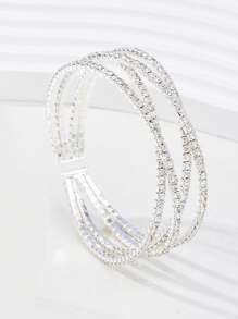 Pulseira de manguito decoração de strass