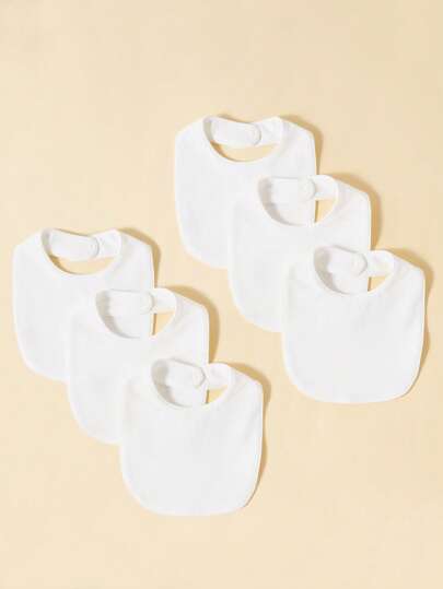 6pcs Baby Solid Color Fabric Bib