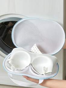 1入組白色內衣網紗洗衣現代滌綸內衣洗漱包適用於洗衣