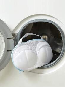 1入組白色內衣網紗洗衣現代滌綸內衣洗漱包適用於洗衣