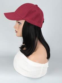 Tóc giả tổng hợp ngắn thẳng có nắp - màu đen - Xem 3