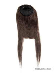 短直筒合成纖維頭髮劉海 - 棕色 - 查看 2