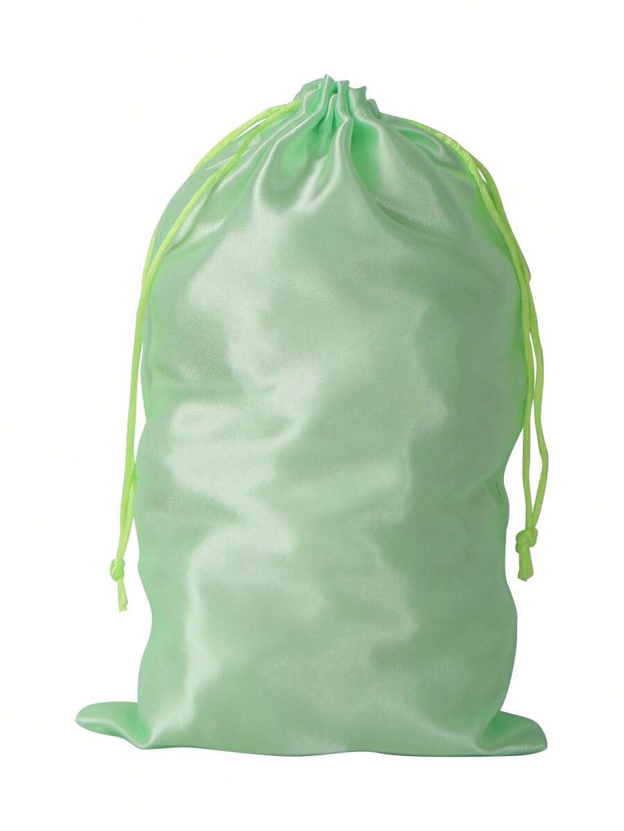 1pc Satin Wig Storage Bag - Green - View 1