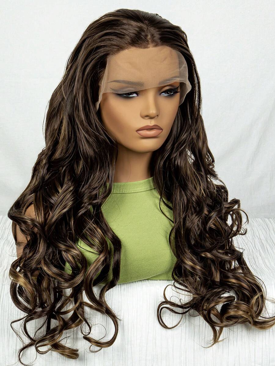 13 X 3 Lace Front Extra Long Body Wave Synthetic Wig - Piano Color - View 1