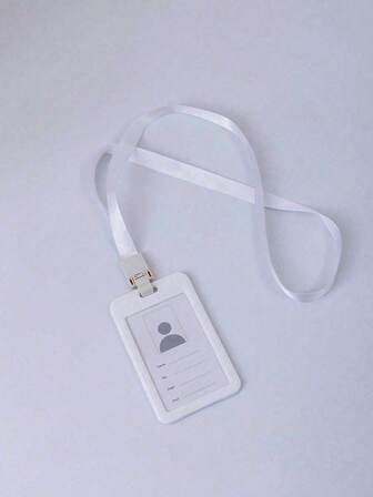 1 件双面透明身份证夹，带挂绳 - 活动用塑料徽章夹，以 1、2、5 或 10 件为一包出售